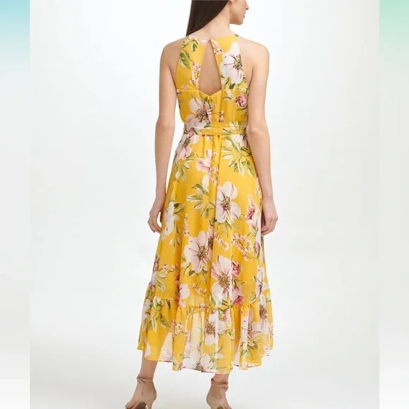 Vince Camuto Yellow Asymmetrical Ruffled Sundress - Picture 2 of 11